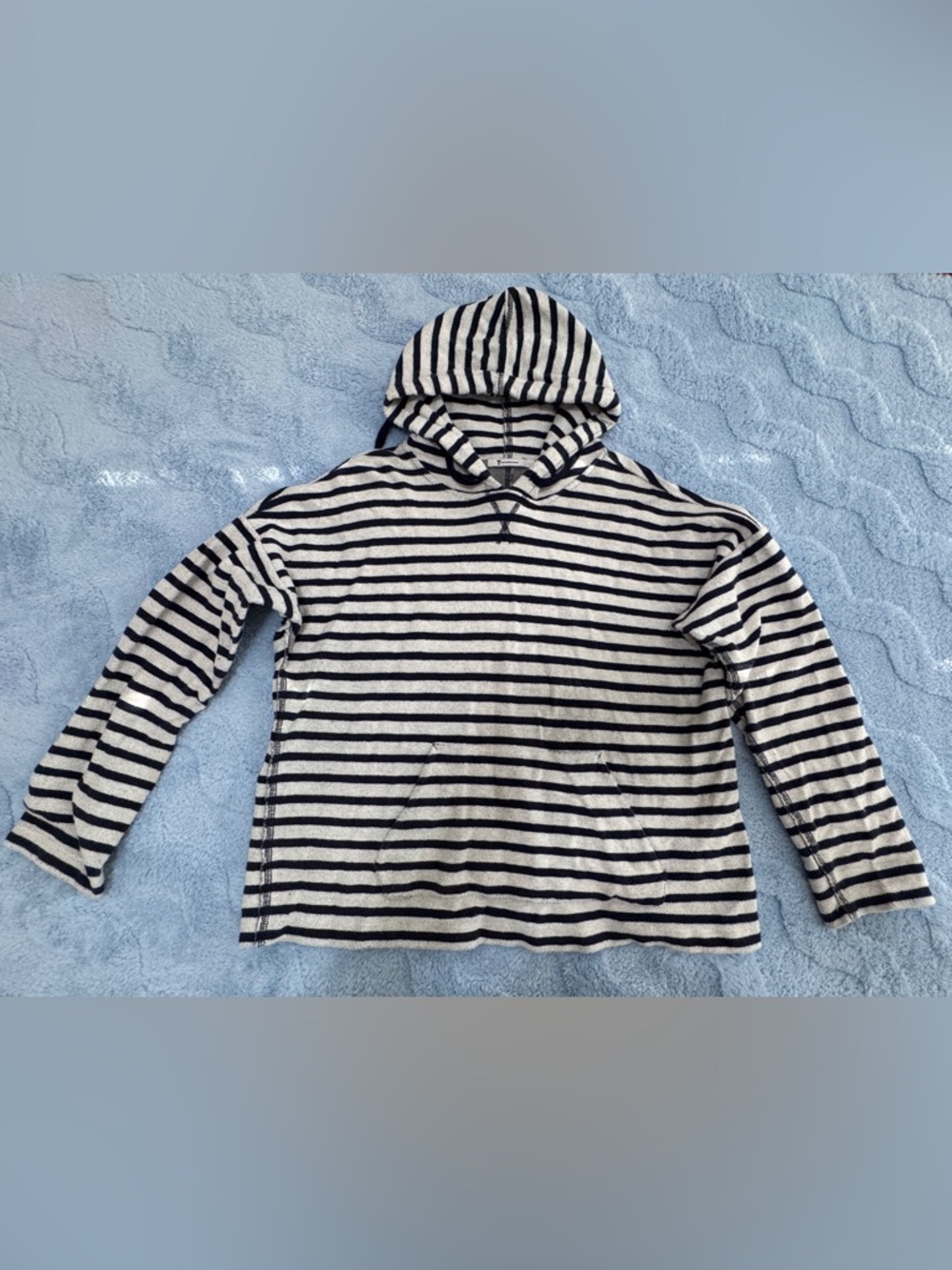 T by Alexander Wang Black White Oversized Hoodie Sweater Stripped L Large - Picture 4 of 10